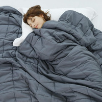 Weighted Idea Weighted Blanket For Adults (Dark Grey,48""X72"",15Lbs) Cooling Breathable Heavy Blanket With Premium Glass Beads All-Season Soft Thick Blanket
