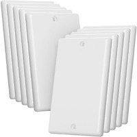 Bates- Blank Wall Plate, Wall Plates, Pack Of 10, Wall Plate Cover, 1 Gang, Outlet Cover Plate, Receptacle Cover, Wall Outlet Cover, Outlet Cover, Blank Wall Plate White, Blank Outlet Covers