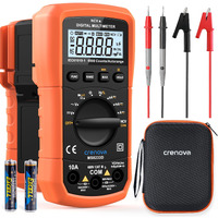 Crenova Ms8233D Multimeter 6000 Counts Digital Multimeter Dc Ac Volt Meter Ohm Volt Amp Tester Measures Voltage Current Resistance Capacitance Continuity Diode Duty-Cycle Frequency Ncv Live Wire Test