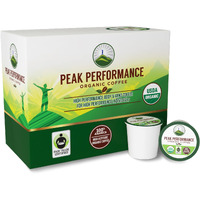 Peak Performance Organic Coffee Pods - High Altitude Organic Coffee. For High Performance Individuals. Fair Trade, Low Acid, Organic Beans Medium Roast. Single Serve 24 Coffee Pods, Cups