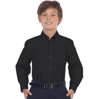 Gioberti Boy's Oxford Long Sleeve Dress Shirt, Black, Size 12