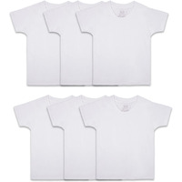 Fruit Of The Loom Boys' Cotton T Shirt, Toddler-6 Pack-White, 2-3T