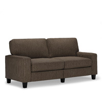 Serta Palisades 78"" Track Arm Sofa, Easy Care Polyester, Soft Pillow Back, Pocket Coil Seat Cushions, Removable Covers, Loveseat Or Couch For Small Spaces, Living Rooms Or Bedrooms, Brown