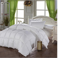 Grandeur Linens California (Cal) King Size Luxurious 800 Thread Count Goose Down Alternative Comforter, 100% Egyptian Cotton Cover, Solid White Color, 750 Fill Power, 50 Oz Fill Weight