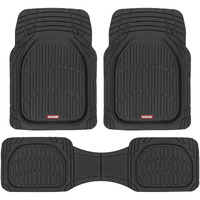 Motor Trend Flextough Floor Mats For Cars, Deep Dish All-Weather Mats, Waterproof Trim-To Fit Automotive Floor Mats For Cars Trucks Suv, Universal Floor Liner Car Accessories, Black, Full Set