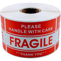 Eps Please Handle With Care - Fragile - Thank You Shipping Stickers, 2""X3"", 500 Per Roll (1 Roll)