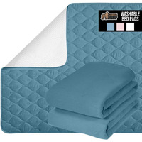 Gorilla Grip Washable Toddler Mattress Incontinence Pads, Reusable Waterproof Bed Underpads, Absorbent Leak Proof, 34X36 2 Pack Slip Resistant Pad Protector Absorbs 8 Cups For Bedwetting Adults Blue