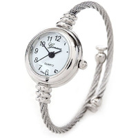 Geneva Stc Silver Cable Band Women's Small Size Bangle Watch