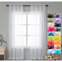Wpm World Products Mart White Sheer Curtains 58"" Wide X 84"" Long 2 Panels Livingroom Window Treatment Rod Pocket Sheer Voile For Bedroom, Kitchen, Living Children Room Fully Stitched And Hemmed