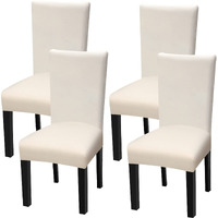 Fuloon 4 Pack Super Fit Stretch Removable Washable Short Dining Chair Protector Cover Seat Slipcover For Hotel, Dining Room, Ceremony, Banquet Wedding Party