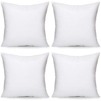 Acanva Throw Pillow Inserts, Euro Sham Form Stuffer With Premium Polyester Micro Fiber, Decorative For Bed, Couch And Sofa, White, 4 Count (Pack Of 1)