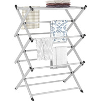 Fkuo Household Indoor Folding Clothes Drying Rack, Dry Laundry And Hang Clothes,Towel Rack (Silver Gray) For Storage