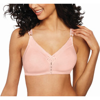 Bali Designs Women's Double Support Cotton Stretch Wire-Free Bra, Blushing Pink, 42C