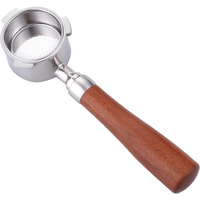 Joytata 51Mm Bottomless Portafilter Fits Delonghi Ec680 And Ec685 Espresso Machine Stainless Steel Naked Portafilter Along With Double Shot Filter Basket Coffee Bottomless Handle-Wooden
