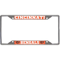 Fanmats 21507 Cincinnati Bengals Chrome Metal License Plate Frame, Team Colors, 6.25In X 12.25In