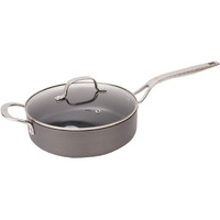 Swiss Diamond Hard Anodized Large Nonstick 4 Quart Saut   Pan With Cover - Oven And Dishwasher Safe, 11 Inch (28 Cm)