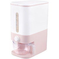 Rubtlamp 22.5 Lbs Pink Rice Dispenser, Rice Storage Container, Pink Rice Storage Container With Measuring Cup, Rice Holder Bucket For Household Kitchen Rice Soybean Corn.