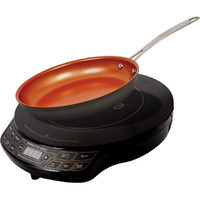 Nuwave Gold Precision Induction Cooktop, Portable, Large 8    Heating Coil, 12    Shatter-Proof Ceramic Glass Surface, 3 Wattage Settings 600, 900, And 1500 Watts, 9    Duralon Non-Stick Fry Pan Included