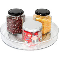 Lazy Susan Condiments Organizer, Spice Rack Storage Turntable For Cabinet,Fridge,Countertop,Pantry,Bathroom,11 Inch Round, Clear