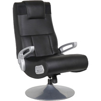 X Rocker Se Pro Bluetooth Pedestal Chair - Video Gaming Lounging Chair With Immersive Audio With 2 Speakers & Subwoofer - Ergonomic Design - Tilt & Swivel Chair Base - Black/Silver