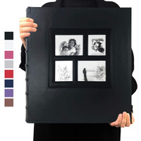 Recutms Photo Album 4X6 600 Photos Black Pages Large Capacity Leather Cover Family Photo Albums Holds 600 Horizontal And Vertical Photos (Black)