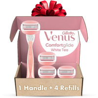Gillette Venus Comfortglide White Tea Women's Razor 1 Handle + 4 Blade Refills, Holiday Gifts For Women