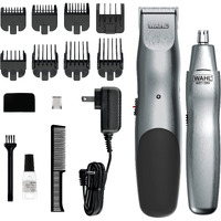 Wahl Groomsman Cord/Cordless Hair Trimmer Kit For Men For Mustaches, Hair, Nose Hair, And Light Detailing And Grooming With Bonus Wet/Dry Electric Battery Nose Trimmer - Model 5623V