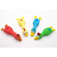 4Pcs Safe Latex Dog Squeaky Toys, 6.6"" Long Soft Chew Molar Dog Small Screaming Rubber Chicken Toys, For Puppy Small Medium Dogs