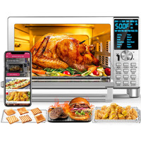 Nuwave Bravo Xl Air Fryer Toaster Smart Oven, 12-In-1 Countertop Grill/Griddle Combo, 30-Qt Xl Capacity, 50F-500F Adjustable In Precise 5F Increments, Integrated Smart Thermometer, Linear T Technology