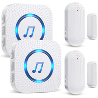 Sanjie Door Chime, Door Open Contact Sensor Alarm For Business/Store/Home/Office When Entering, With 600 Ft Range,55 Chimes 5 Adjustable Volume 2 Receivers +2 Sensors