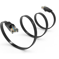 Imbaprice Flat Ethernet Cat 6 Cable (45 Ft, Black)