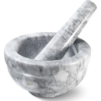 Sagler Mortar And Pestle Set - Small Grinding Bowl Container For Guacamole, Spices, Salsa, Pesto, Herbs - Best Mortar And Pestle Spice And Pills Crusher Set, Holds Up To 2.5Oz - 3.75X2, Marble Gray