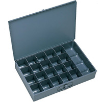 Durham 109-95-Ind Gray Cold Rolled Steel Individual Large Scoop Box, 18"" Width X 3"" Height X 12"" Depth, 21 Compartment