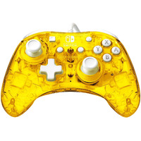 Pdp Rock Candy Wired Gaming Switch Pro Controller - Pineapple Pop Yellow / Clear - Licensed By Nintendo - Oled Compatible - Compact, Durable Transparent Travel Controller - Holiday & Birthday Gifts