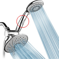 Hotelspa 6''/4'' Ultra-Luxury 3 Way Rainfall Shower-Head/Handheld Shower Gray Spiral Combo W/Patented On/Off Pause Switch And 5-7 Foot Stretchable Stainless Steel Hose