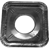 Aluminum Foil Square Gas Burner Disposable Heavy Thick Quality Bib Liners Covers (8.5"" Square) From Cavalier (20 Pack)