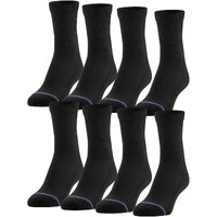 Medipeds Quarter Socks With Non-Binding Top And Cushion, Multipairs, Black (8-Pairs), Shoe Size: Men's 7-12 Women's 10-13