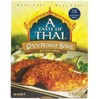 A Taste Of Thai Spicy Peanut Bake - 3.5Oz Pack Of 6 Ready To Use Seasoned Coating | Perfect For Chicken Fish Meat & Vegetables | Gluten-Free | Non-Gmo | Trans Fat-Free