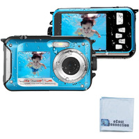Acuvar 24Mp Megapixel Waterproof Dual Screen Full Hd 1080P Digital Camera For Under Water Photo And Video Recording For Selfies With Led Flash Light
