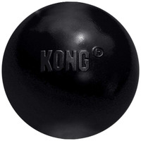 Kong Extreme Ball With Hole - Dog Fetch Toy - Durable Dog Ball Toy For Training, Interactive Playtime & More - Natural Kong Extreme Rubber Ball For Dogs - Black - For Large/Medium Dogs
