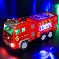 Ynanimery Large Fire Trucks For Toddlers 3-5, Toy Trucks For Toddlers Boys 1 2 3 4 5 Birthday Gifts, Kids' Play Trucks With 4D Lights & Real Firetruck Siren Sound - Automatic Bump Go Technology