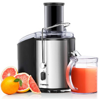 Chefman 2-Speed Electric Juicer, Extra-Wide Feeding Tube For Whole Fruits, Make Nutritious Vegetable And Green Juice, Detachable 1-Quart Pitcher, Built-In Foam Separator, Dishwasher-Safe Parts