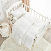 Rose Feather Toddler/Travel/Crib Goose Down Comforter Duvet/Blanket Multifunctional,100% Organic Cotton & Washable Unisex Kids,All Season,White 47X60