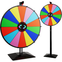 24 Inch Dual Use Spinning Prize Wheel 14 Slots Color Tabletop And Floor Roulette Wheel Of Fortune, Spin The Wheel With Dry Erase Marker And Eraser Win The Fortune Spinner Game For Carnival Trade Show