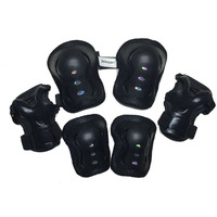 Fantasycart's Kid's Roller Blading Wrist Elbow Knee Pads Blades Guard 6 Pcs Set In Black