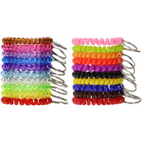 Shapenty Colored Plastic Coil Stretch Wristband Elastic Stretchable Spiral Bracelet Key Ring Chain For Gym, Pool, Id Badge And Outdoor Sports, 20Pcs