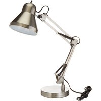 Boston Harbor Wk-618E-3L Swing Arm Lamp Holder For Desk Lamp, Brushed Nickel,Grey