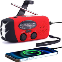 Fm/Am/Noaa Weather Radio Hand Crank Self Powered Solar Portable Mini Emergency Survival Radios With 3 Led Super Bright Flashlight 2000Mah Battery Operated Power Bank Smart Phone Charger,Sos Alert