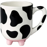 Boston Warehouse Udderly Cow Mug With Non-Skid Silicone Feet, Hand Painted Ceramic, 20 Fl.Oz.