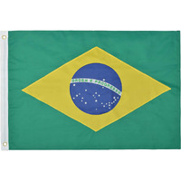 Brazil 3' X 5' Ft 210D Nylon Premium Outdoor Embroidered Brazilian Flag